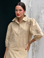 Camisa Bordada Algodão