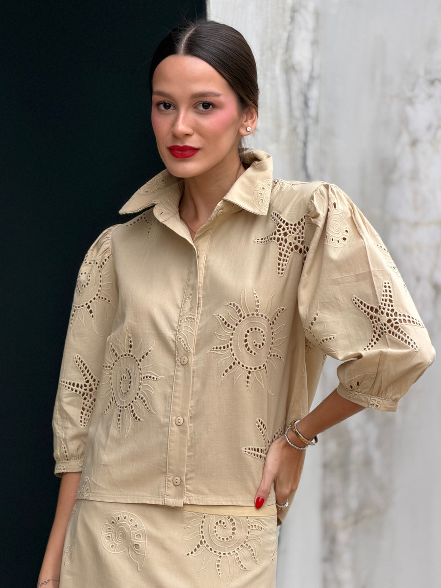Camisa Bordada Algodão