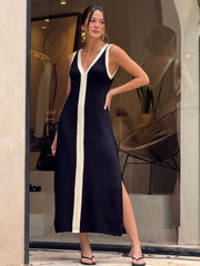 Vestido Tricot Bicolor