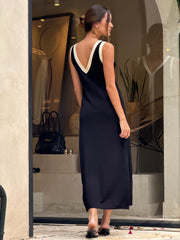 Vestido Tricot Bicolor