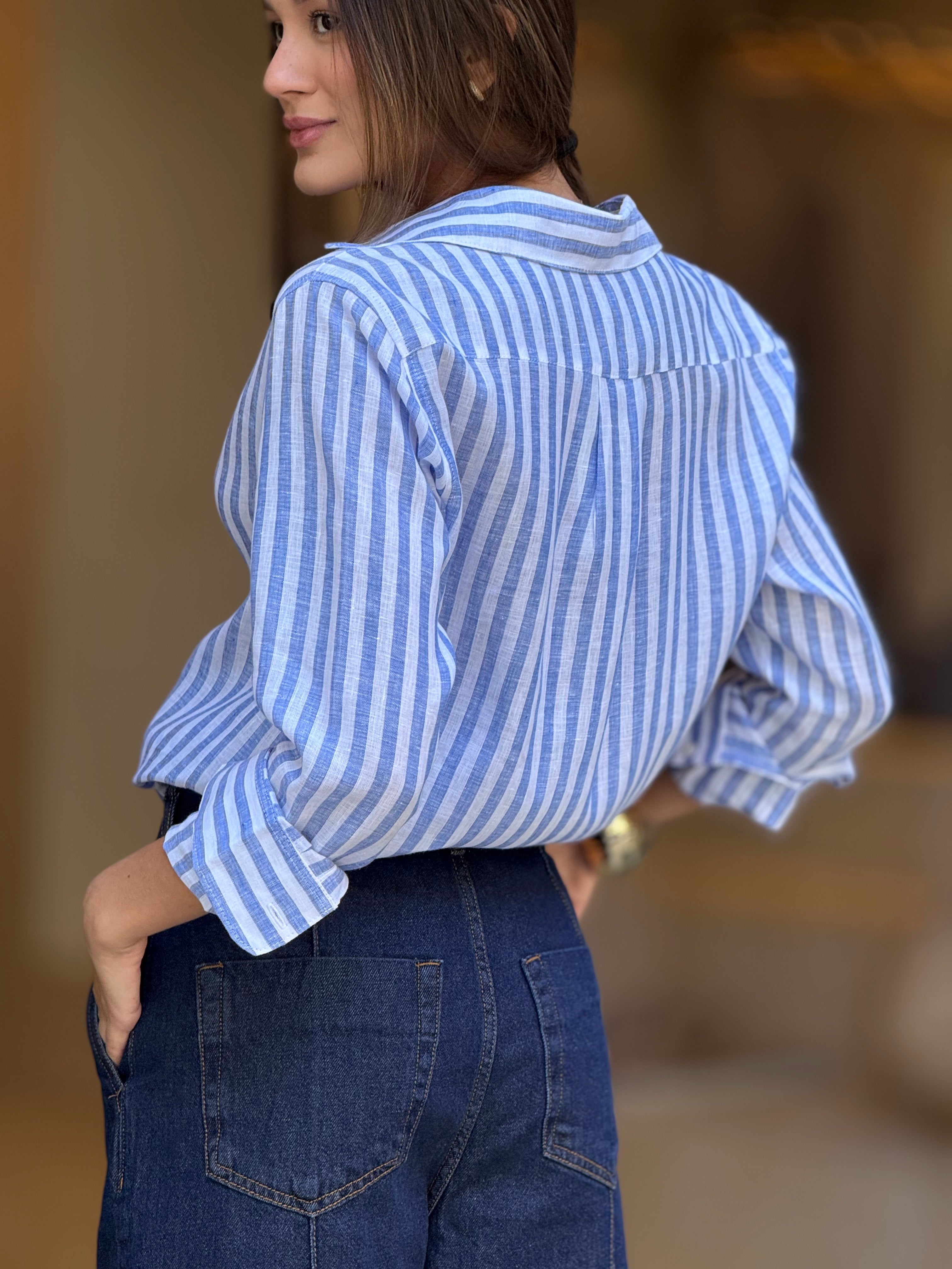 Camisa Bárbara Listras